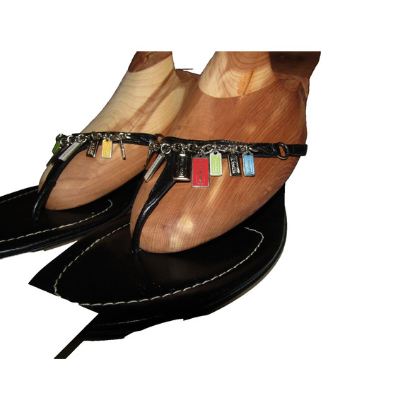 Coach Black multi Leather Sandals size 10B check out these adorable sandals - Picture 1 of 12